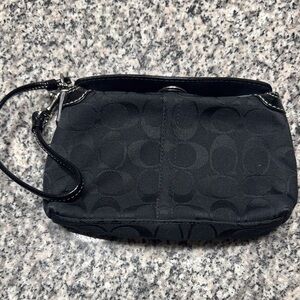 Coach Black Signature Wristlet